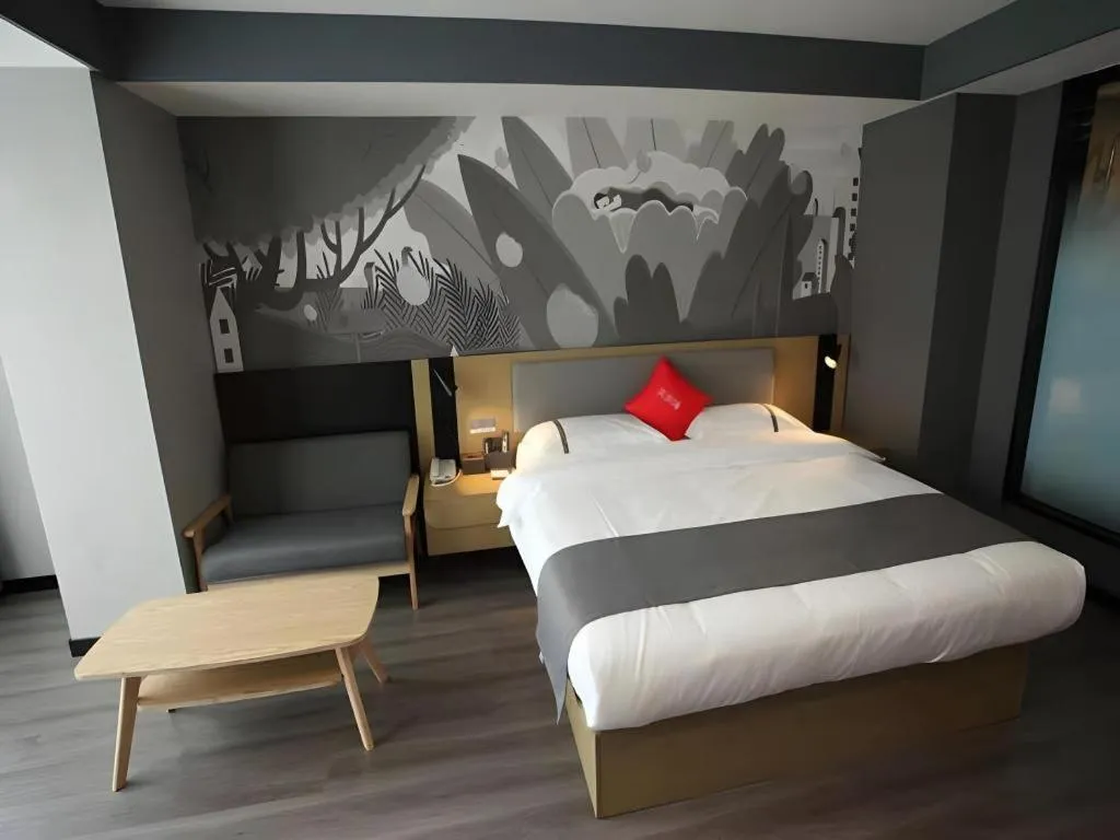 Bed in Thank Hotel Shanxi Lvliang Zhongyang County North Fengcheng Street