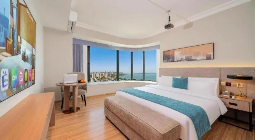 Bed in Poltton International Service Apartment Shanwei Urban District High-speed Railway Station