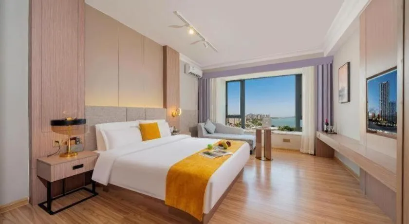 Bed in Poltton International Service Apartment Shanwei Urban District High-speed Railway Station