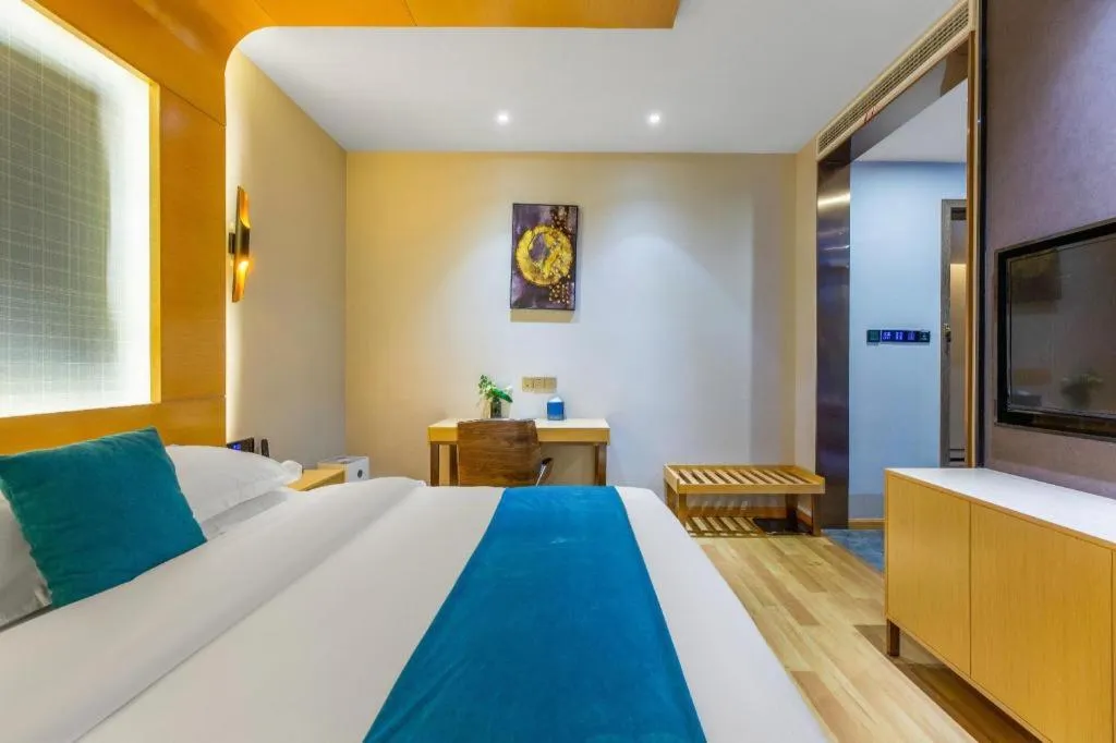 Bed in Echarm Hotel Wuhan Wusheng Road Metro Station Cade Square