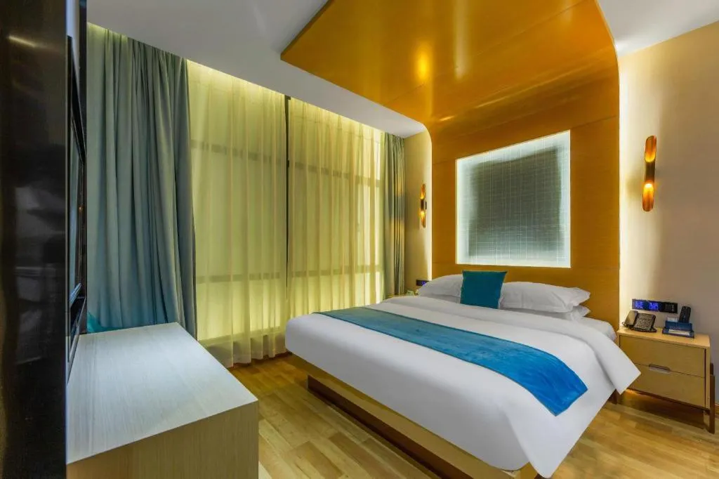 Bed in Echarm Hotel Wuhan Wusheng Road Metro Station Cade Square