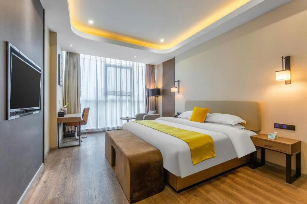 Bed in Echarm Hotel Wuhan Wusheng Road Metro Station Cade Square