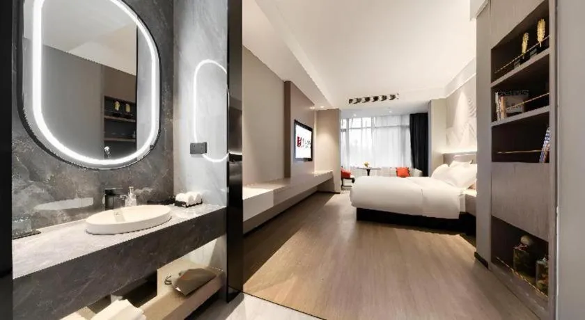 Bed in Borrman Hotel Deyang Wuzhou Square