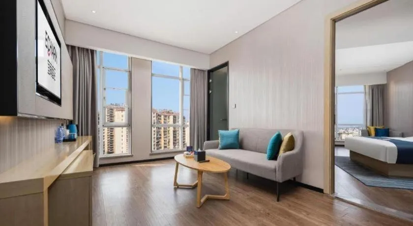 Bed in Echarm Hotel Wuhan Huashan