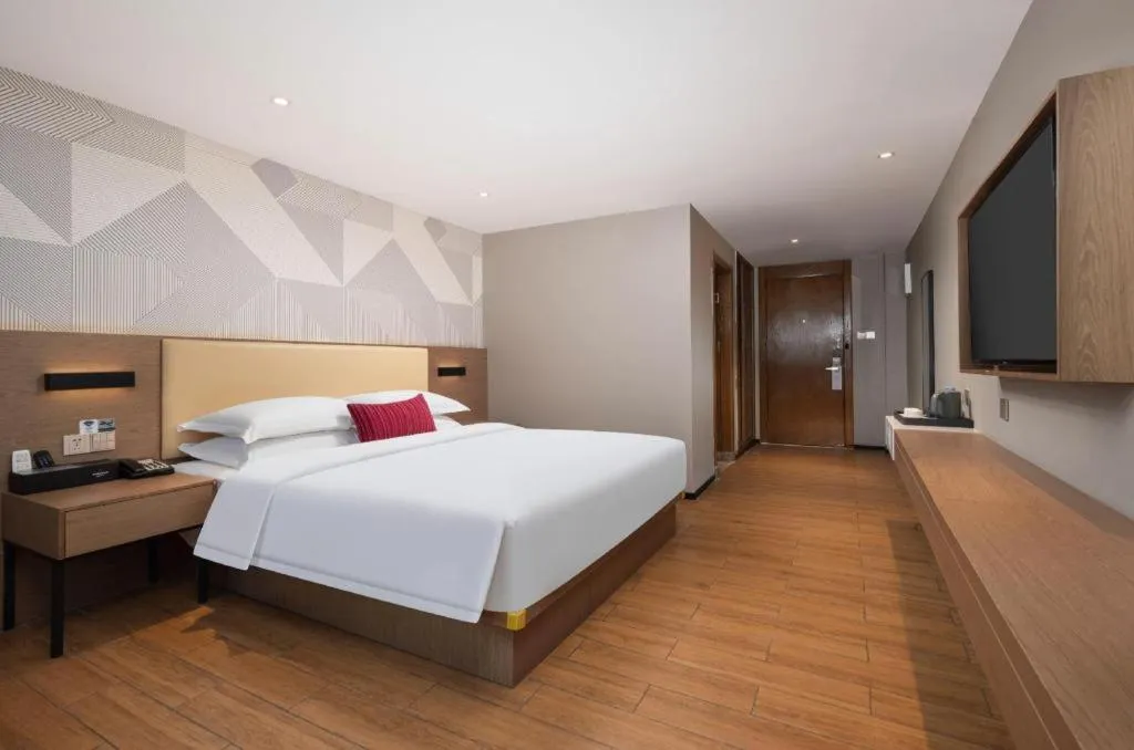 Bed in Borrman Hotel Wuhan Yellow Crane Tower Fuxing Road Metro Station