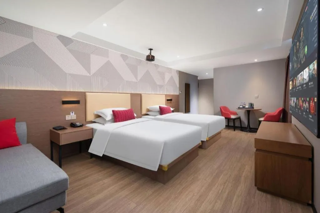 Bed in Borrman Hotel Wuhan Yellow Crane Tower Fuxing Road Metro Station