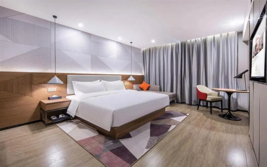 Bed in Borrman Hotel Wuhan Yellow Crane Tower Fuxing Road Metro Station
