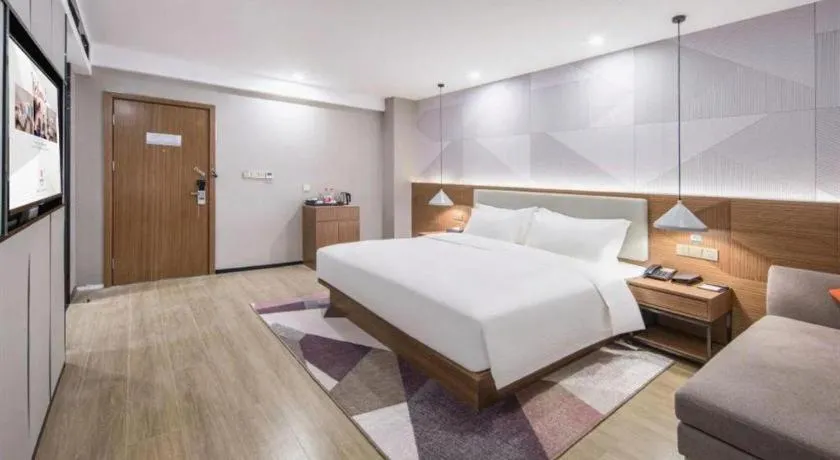 Bed in Borrman Hotel Wuhan Yellow Crane Tower Fuxing Road Metro Station