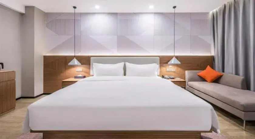 Bed in Borrman Hotel Wuhan Yellow Crane Tower Fuxing Road Metro Station Bed in Borrman Hotel Wuhan Yellow Crane Tower Fuxing Road Metro Station