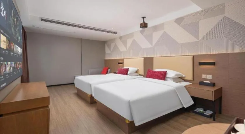 Bed in Borrman Hotel Wuhan Yellow Crane Tower Fuxing Road Metro Station