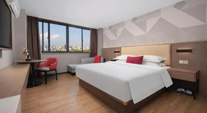 Bed in Borrman Hotel Wuhan Yellow Crane Tower Fuxing Road Metro Station Bed in Borrman Hotel Wuhan Yellow Crane Tower Fuxing Road Metro Station