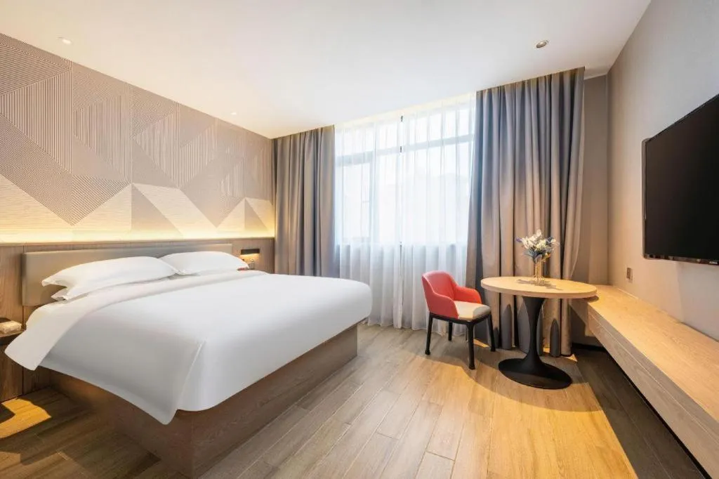 Bed in Borrman Hotel Wuhan Yellow Crane Tower Fuxing Road Metro Station