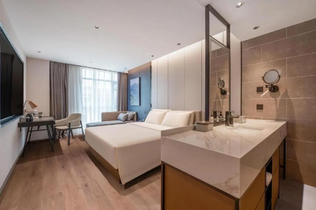 Bed in Atour Hotel Hangzhou Xixi Xihu District Cultural and Sports Center