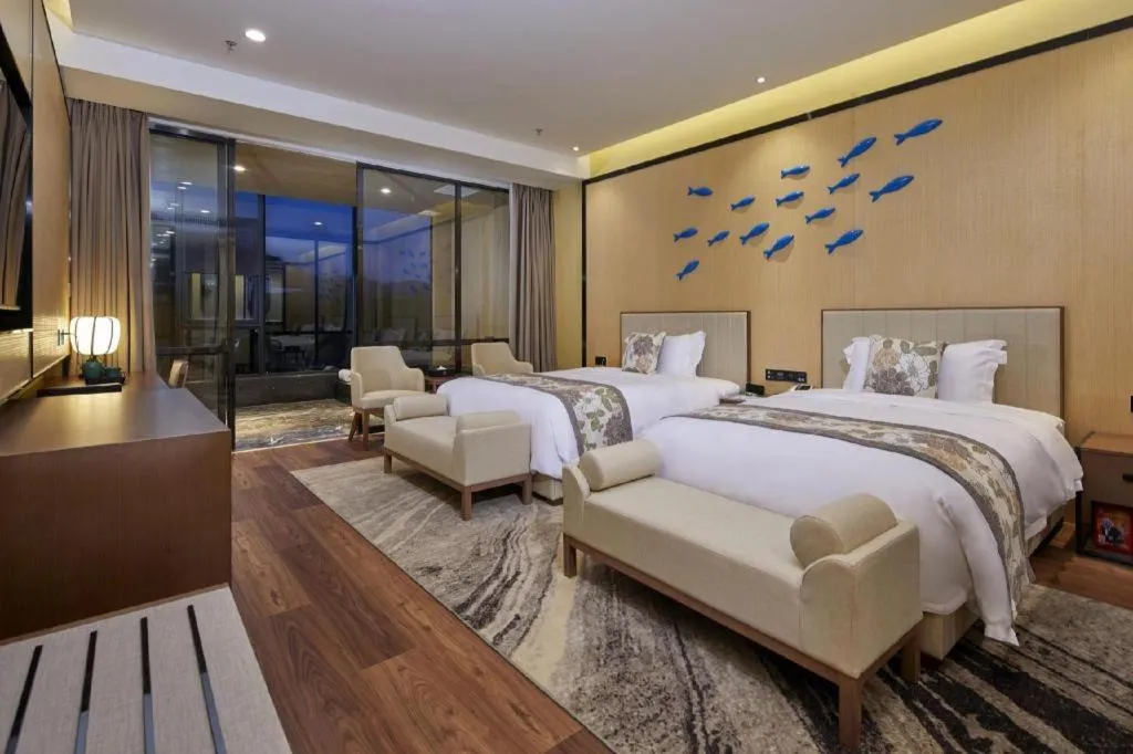 Bed in Guangdong Hot Spring Hotel