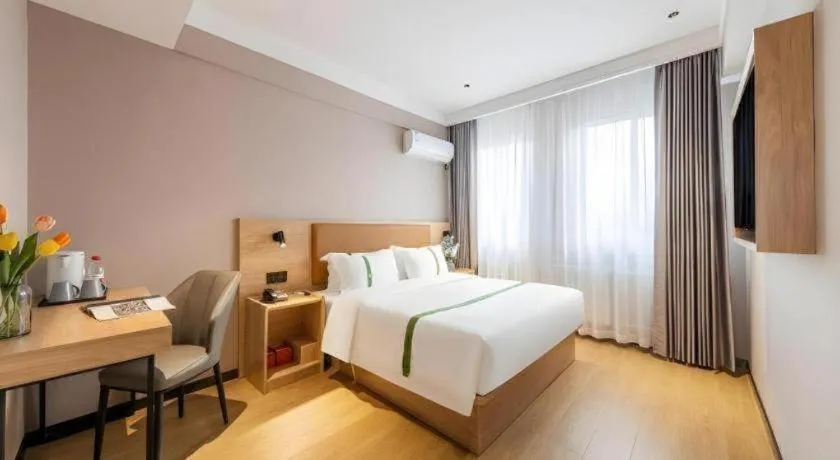 Bed in GreenTree Inn Express Dongying Lijin County Ginza Market