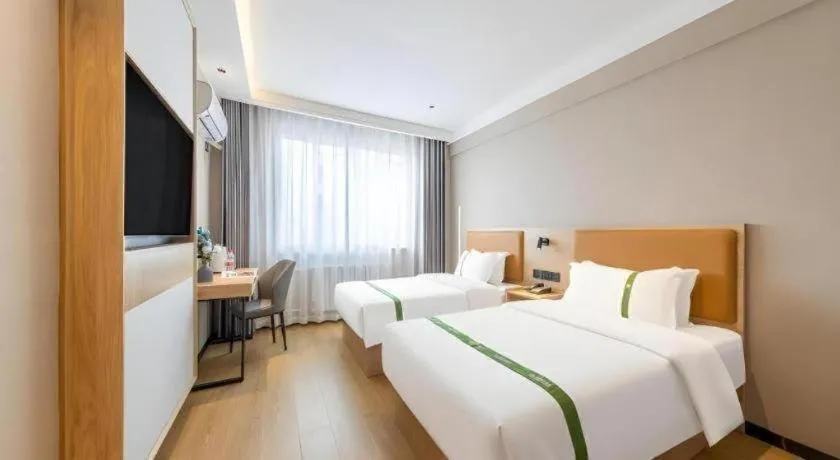 Bed in GreenTree Inn Express Dongying Lijin County Ginza Market