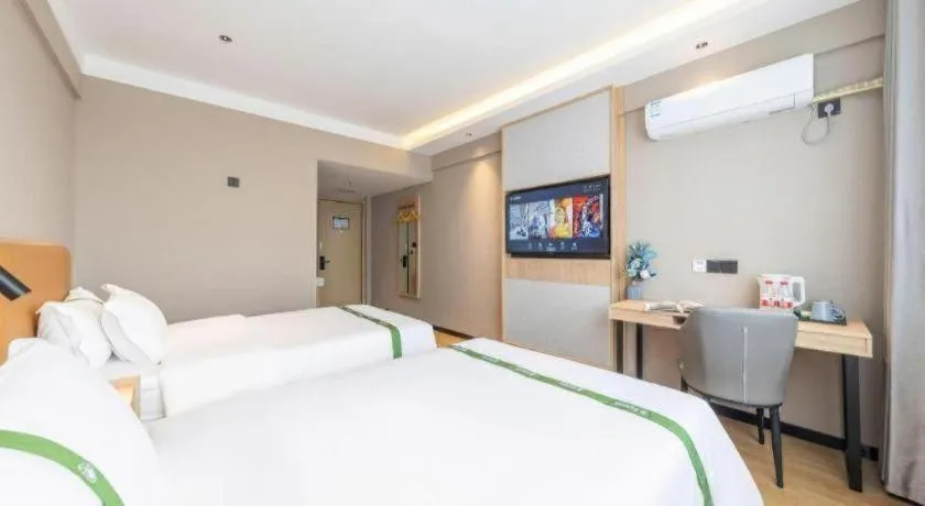 Bed in GreenTree Inn Express Dongying Lijin County Ginza Market