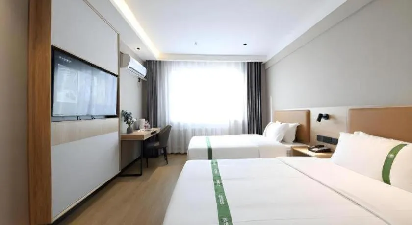 Bed in GreenTree Inn Express Dongying Lijin County Ginza Market