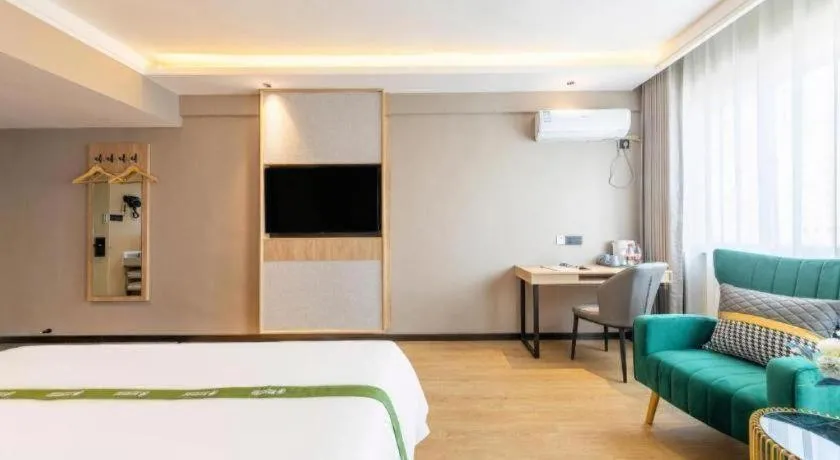 Bed in GreenTree Inn Express Dongying Lijin County Ginza Market