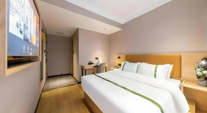 Bed in GreenTree Inn Express Dongying Lijin County Ginza Market