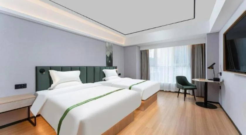 Bed in GreenTree Inn Jinan West Station Exhibition Center