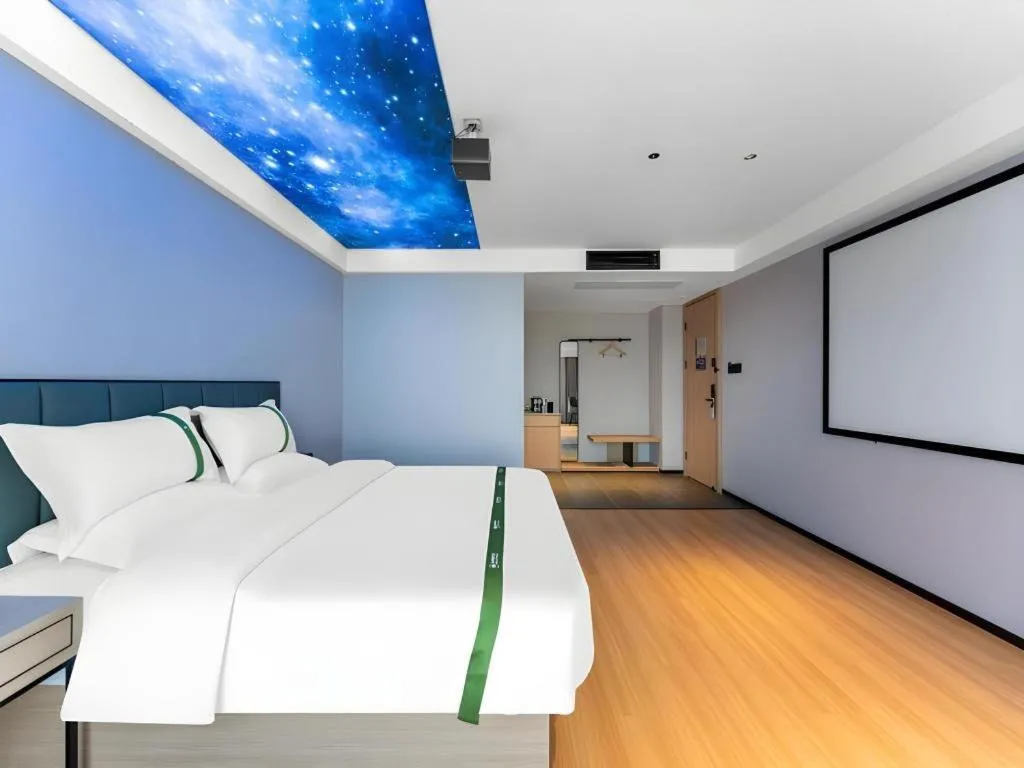 Bed in GreenTree Inn Jinan West Station Exhibition Center