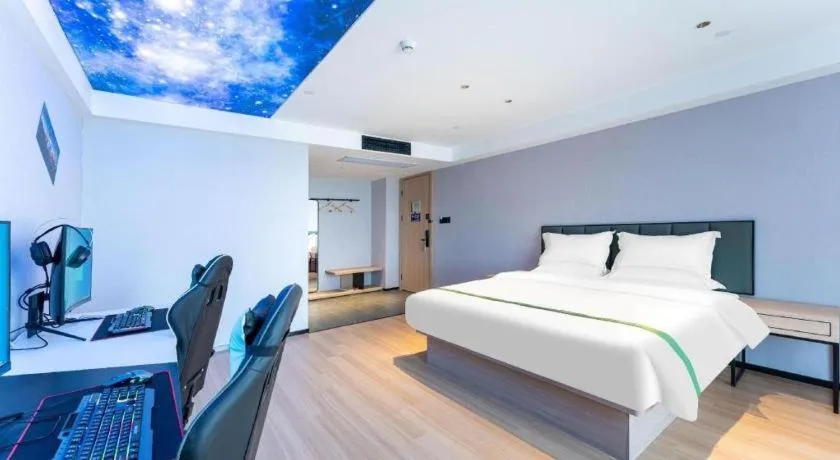 Bed in GreenTree Inn Jinan West Station Exhibition Center