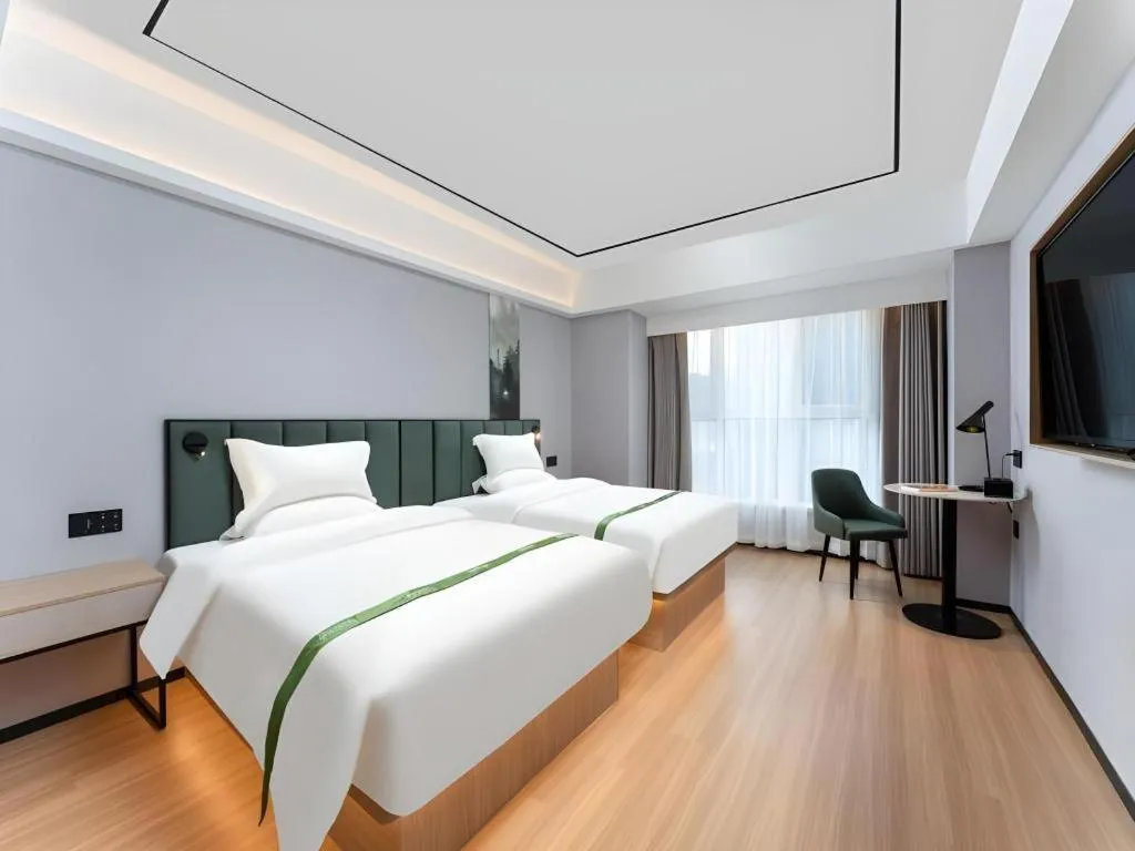 Bed in GreenTree Inn Jinan West Station Exhibition Center