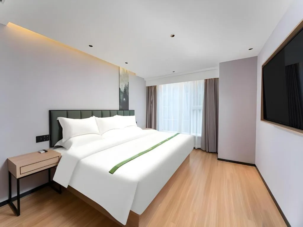 Bed in GreenTree Inn Jinan West Station Exhibition Center