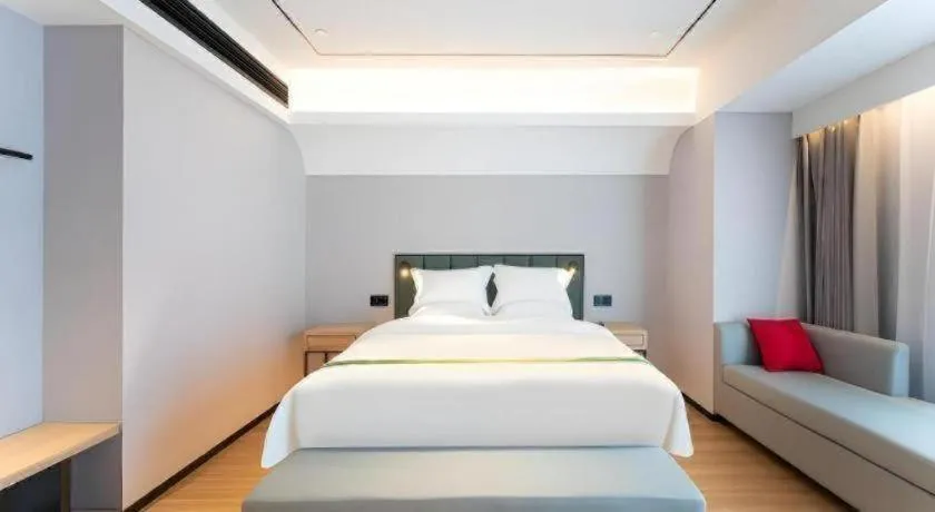 Bed in GreenTree Inn Jinan West Station Exhibition Center