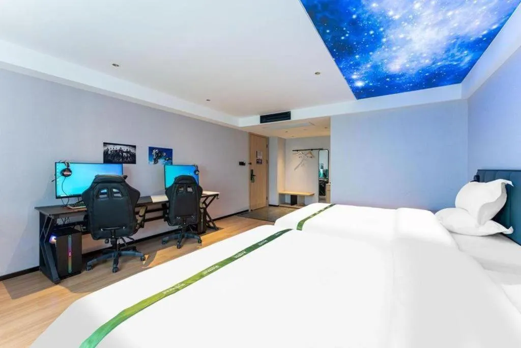 Bed in GreenTree Inn Jinan West Station Exhibition Center