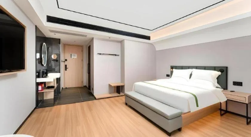 Bed in GreenTree Inn Jinan West Station Exhibition Center