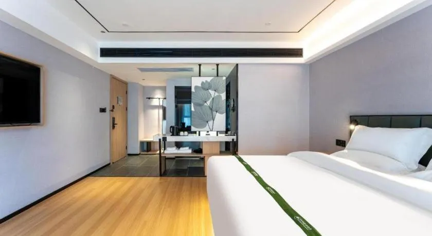 Bed in GreenTree Inn Jinan West Station Exhibition Center