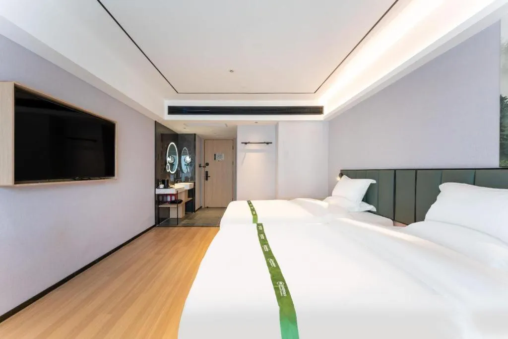 Bed in GreenTree Inn Jinan West Station Exhibition Center