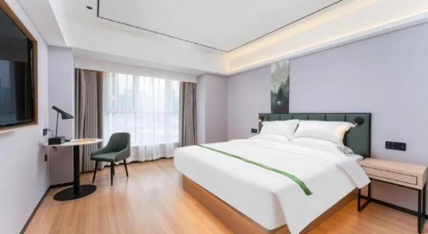 Bed in GreenTree Inn Jinan West Station Exhibition Center