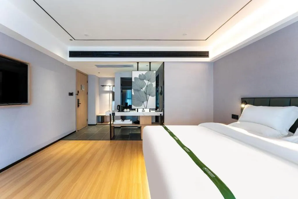 Bed in GreenTree Inn Jinan West Station Exhibition Center