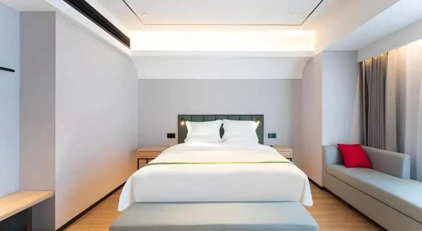 Bed in GreenTree Inn Jinan West Station Exhibition Center