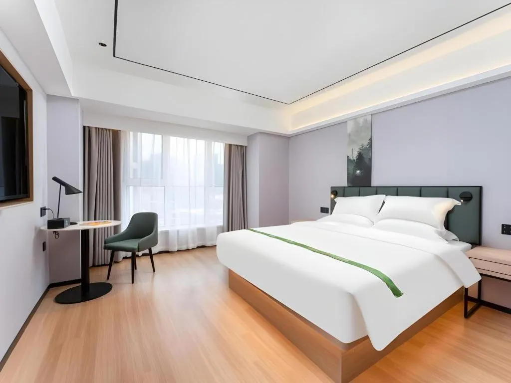 Bed in GreenTree Inn Jinan West Station Exhibition Center
