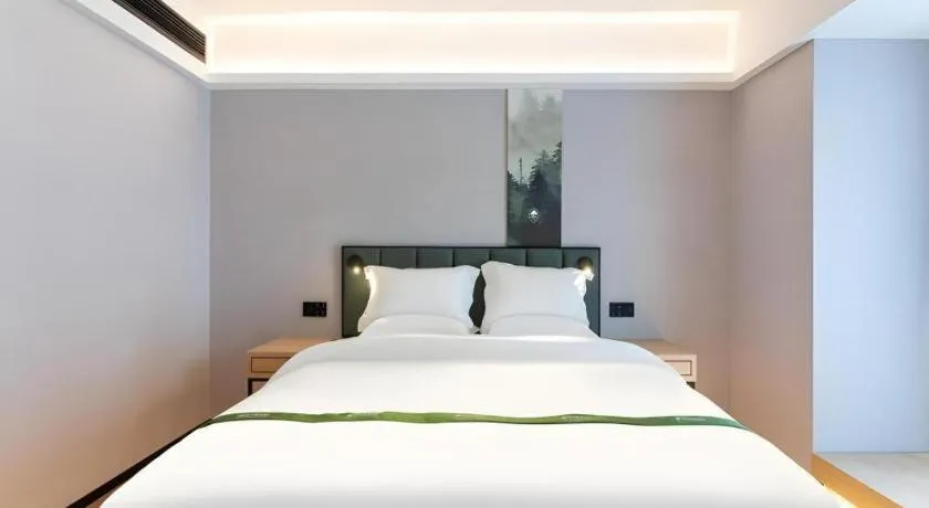 Bed in GreenTree Inn Jinan West Station Exhibition Center