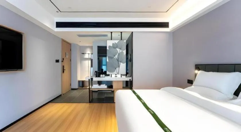 Bed in GreenTree Inn Jinan West Station Exhibition Center