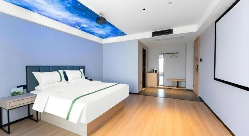 Bed in GreenTree Inn Jinan West Station Exhibition Center