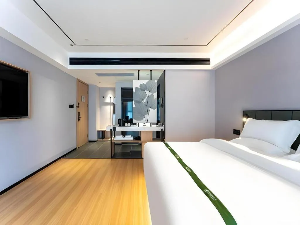 Bed in GreenTree Inn Jinan West Station Exhibition Center