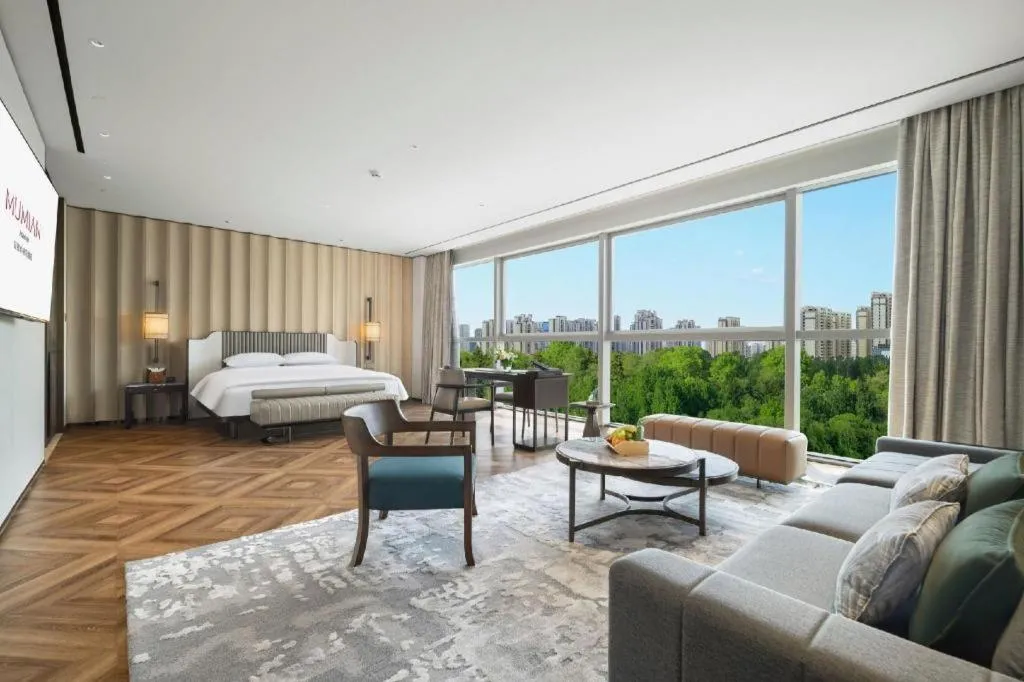 Bed in Mumian Rizhao Hotel