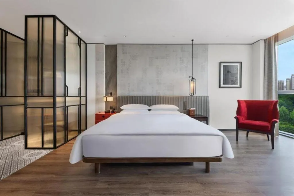 Bed in Mumian Rizhao Hotel