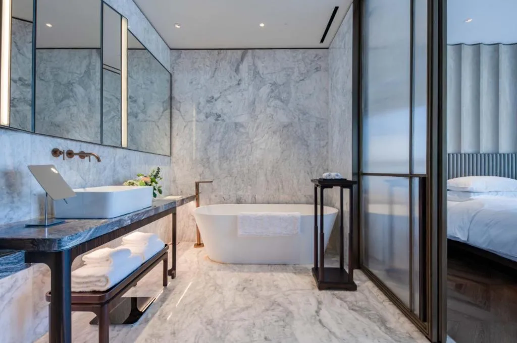 Bed in Mumian Rizhao Hotel