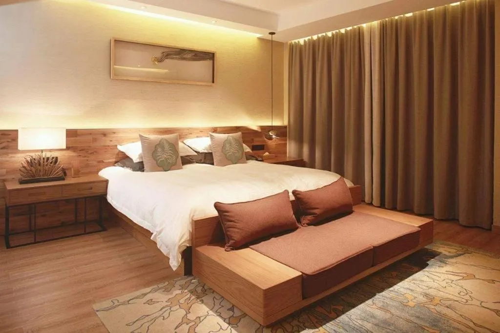 Bed in Yiqi Ecological Art Hotel Hangzhou Xixi Wetland Park Branch