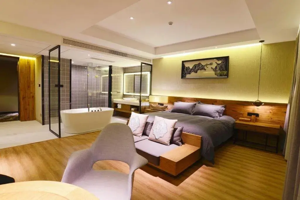 Bed in Yiqi Ecological Art Hotel Hangzhou Xixi Wetland Park Branch Bed in Yiqi Ecological Art Hotel Hangzhou Xixi Wetland Park Branch