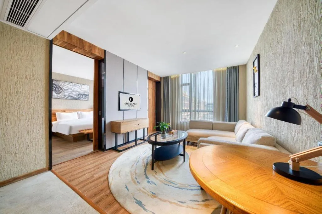 Bed in Yiqi Ecological Art Hotel Hangzhou Xixi Wetland Park Branch