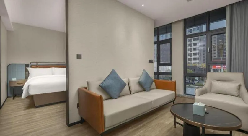 Bed in Echarm Hotel Changsha Huanghua Airport