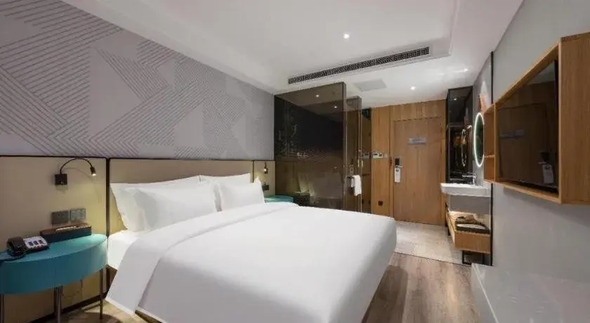 Bed in Borrman Hotel Beijing Guomao Jinsong Metro Station Bed in Borrman Hotel Beijing Guomao Jinsong Metro Station